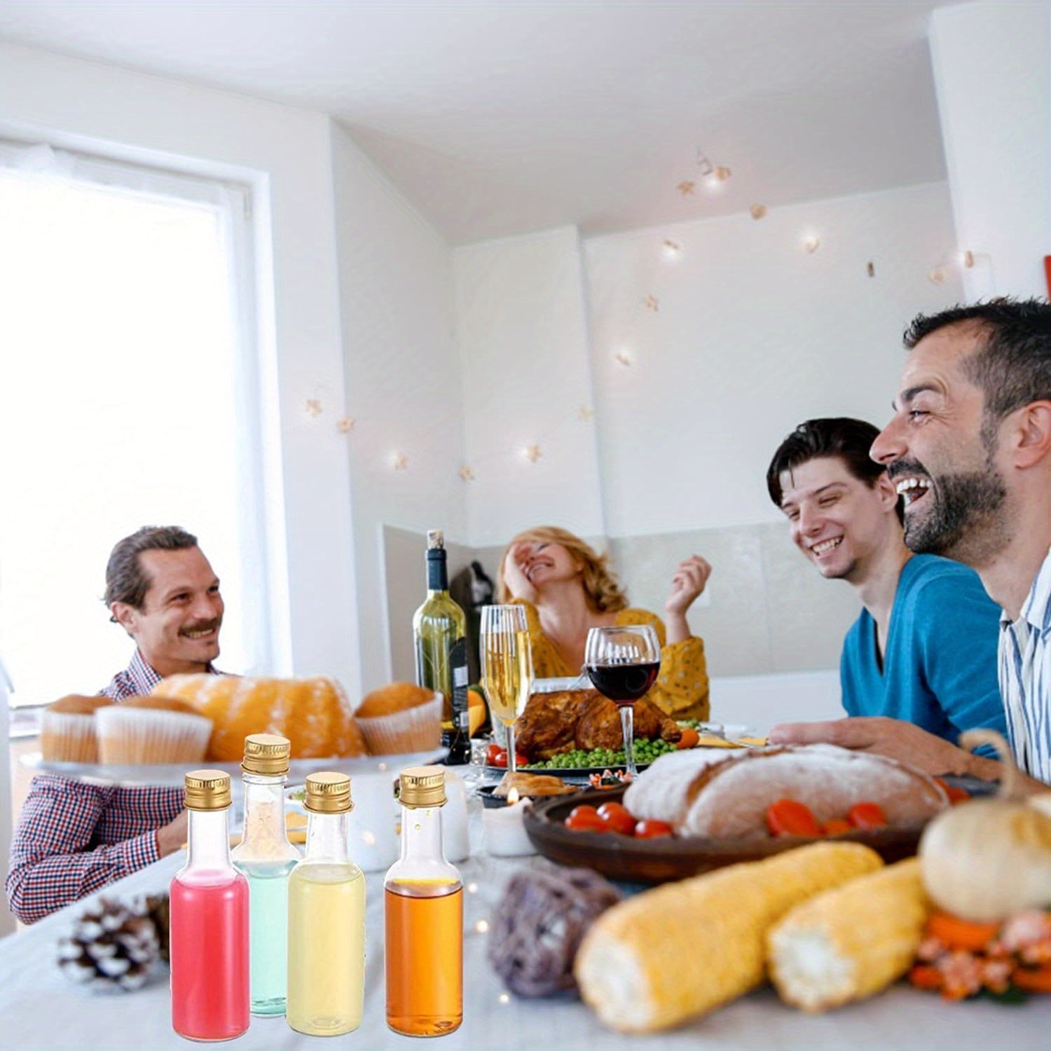 Набор мини-бутылок для алкоголя 50 штук, многоразовые пластиковые, 0,85 унций и 1,7 унций, для свадеб и вечеринок