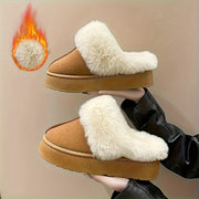 Women's Faux Fur Lined Winter Snow Boots Gray Warm Ankle Boots