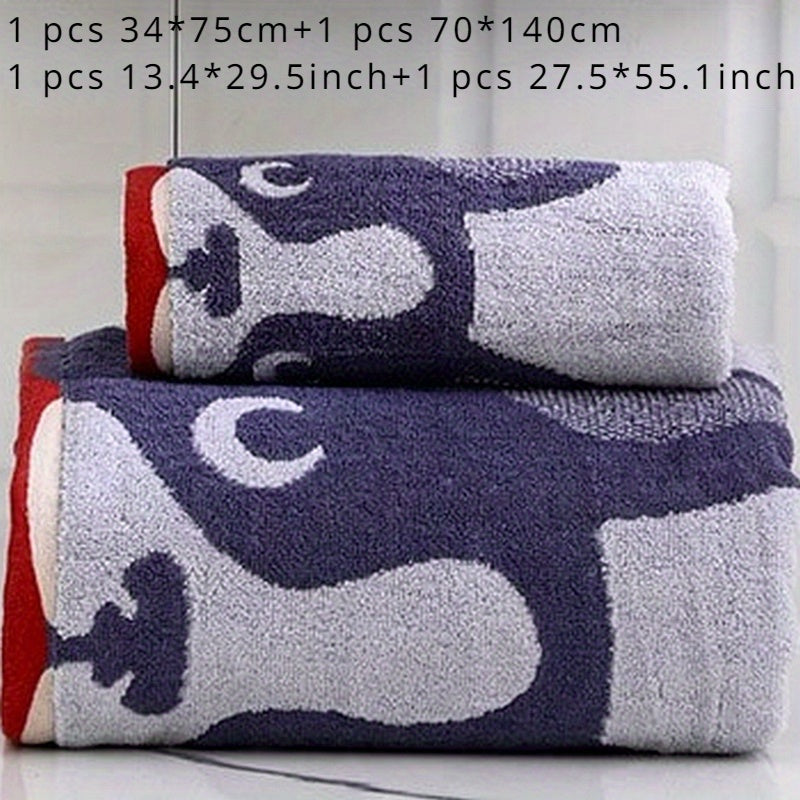 Cotton Towel Set with Bath and Hand Towels Soft Absorbent Bathroom Towels