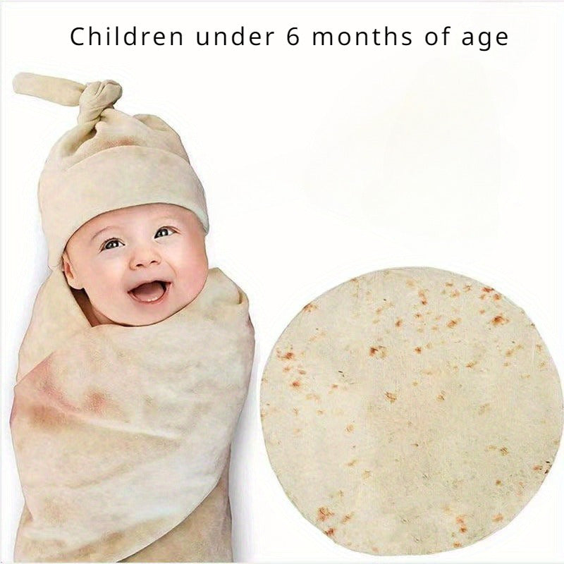 Cozy Flannel Blanket, Burrito Blanket Set with Hat, Quirky Pancake Cabbage Blanket - Perfect Funny and Warm Quilt for Halloween and Christmas Gifting