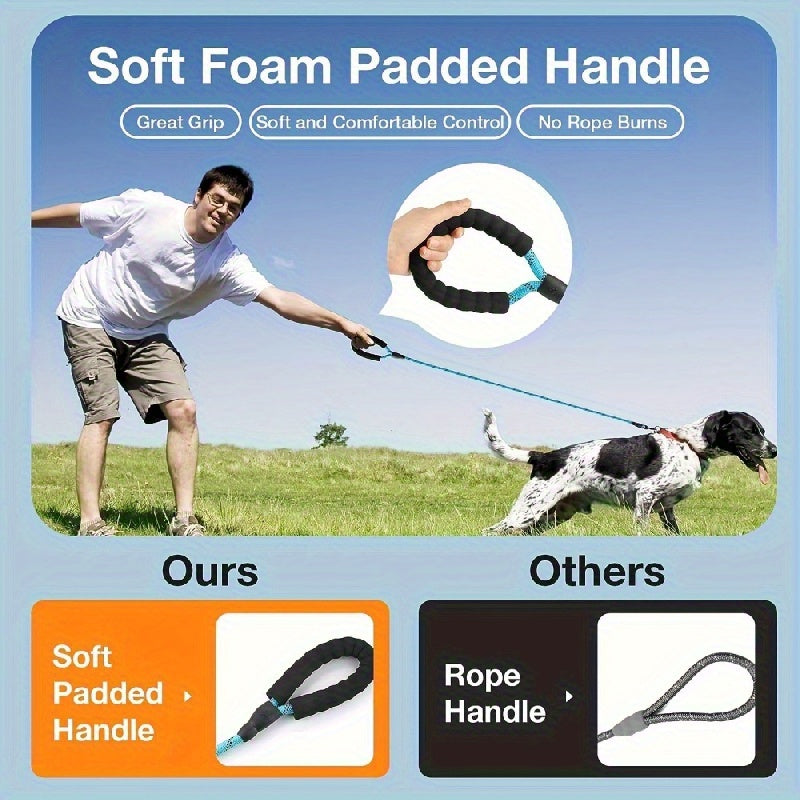 Reflective Nylon Dog Leash for Medium and Large Dogs with Stripes Pattern