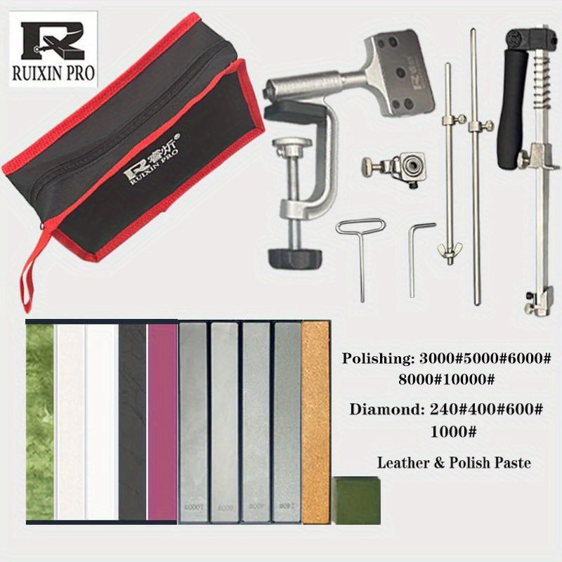 Точилка для ножей с фиксированным углом с алмазным точильным камнем и стальными инструментами