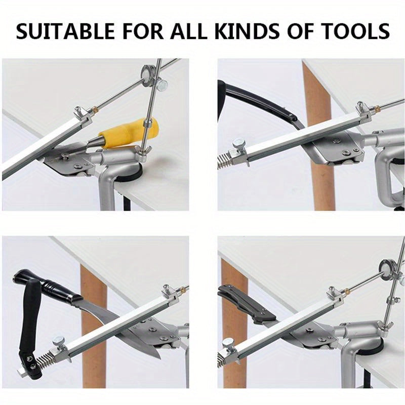 Afilador de cuchillos de ángulo fijo con piedra de diamante y herramientas de acero