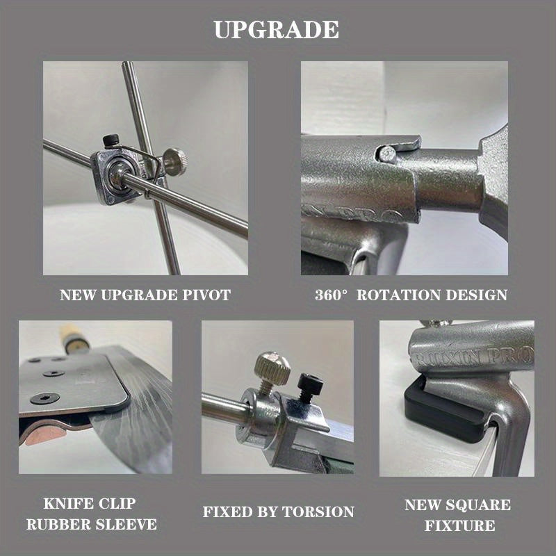 Точилка для ножей с фиксированным углом с алмазным точильным камнем и стальными инструментами