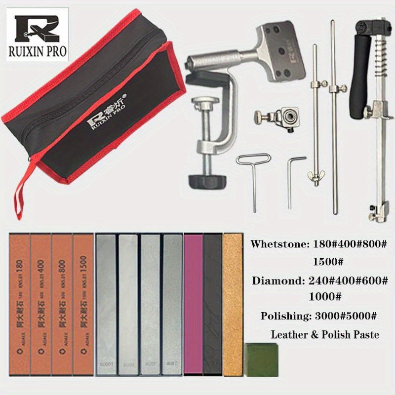 Точилка для ножей с фиксированным углом с алмазным точильным камнем и стальными инструментами