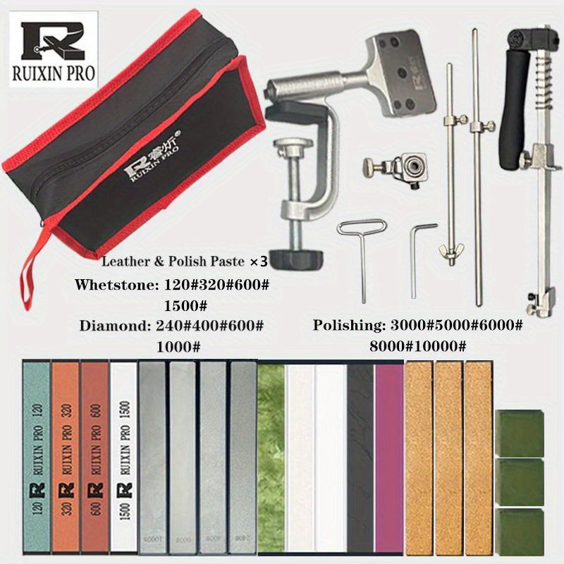 Точилка для ножей с фиксированным углом с алмазным точильным камнем и стальными инструментами