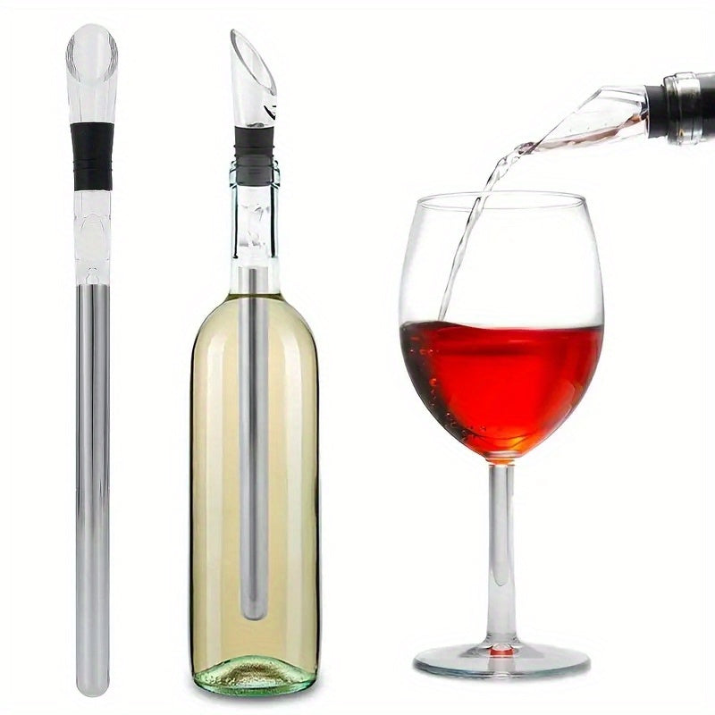 Stainless Steel Wine Chiller Stick with Pourer for Cold Beverages