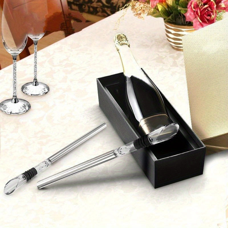 Stainless Steel Wine Chiller Stick with Pourer for Cold Beverages