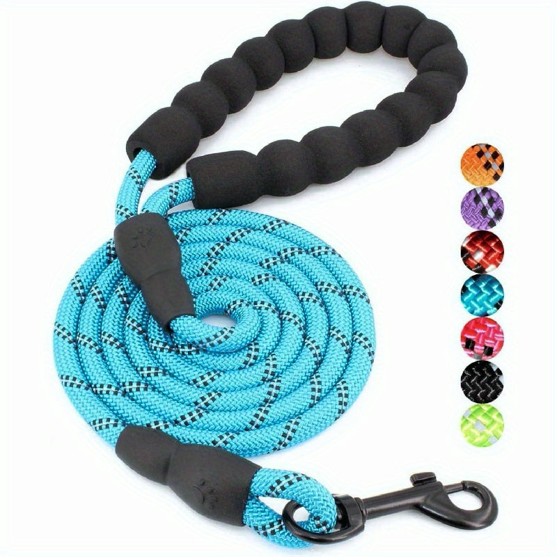 Reflective Nylon Dog Leash for Medium and Large Dogs with Stripes Pattern