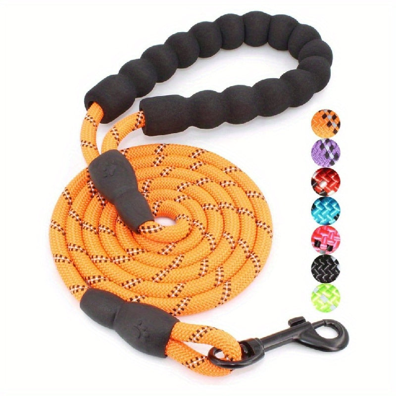 Reflective Nylon Dog Leash for Medium and Large Dogs with Stripes Pattern
