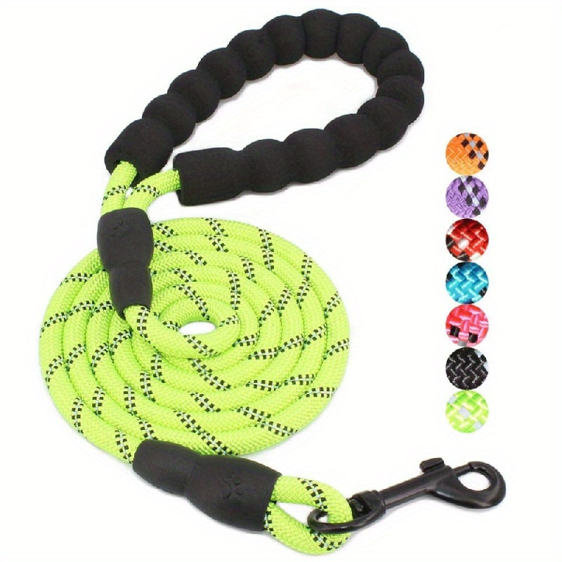 Reflective Nylon Dog Leash for Medium and Large Dogs with Stripes Pattern