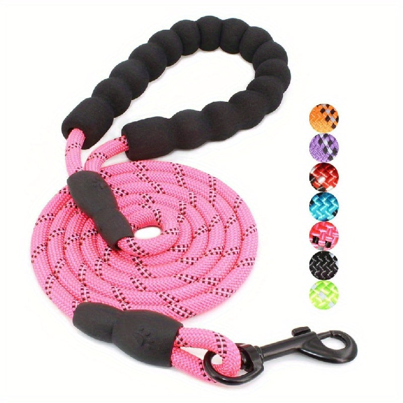 Reflective Nylon Dog Leash for Medium and Large Dogs with Stripes Pattern