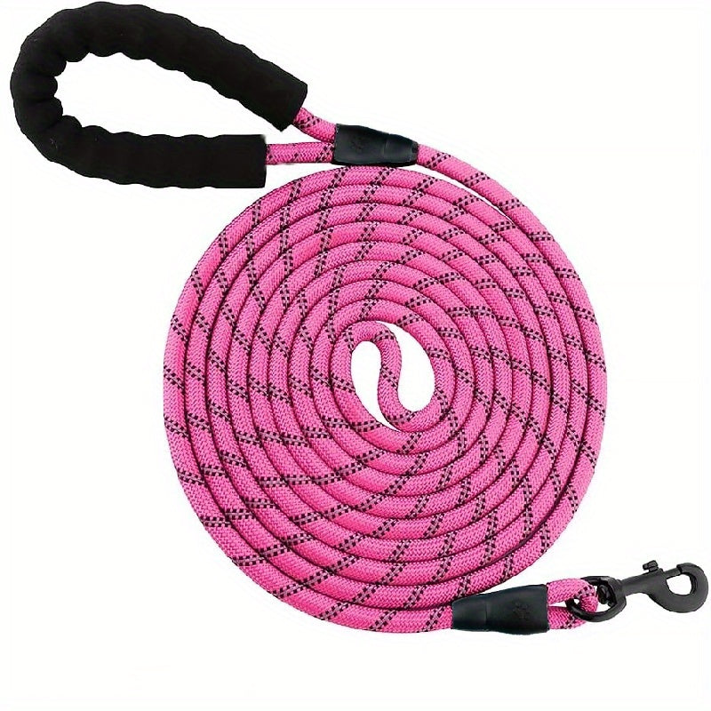 Reflective Nylon Dog Leash for Medium and Large Dogs with Stripes Pattern