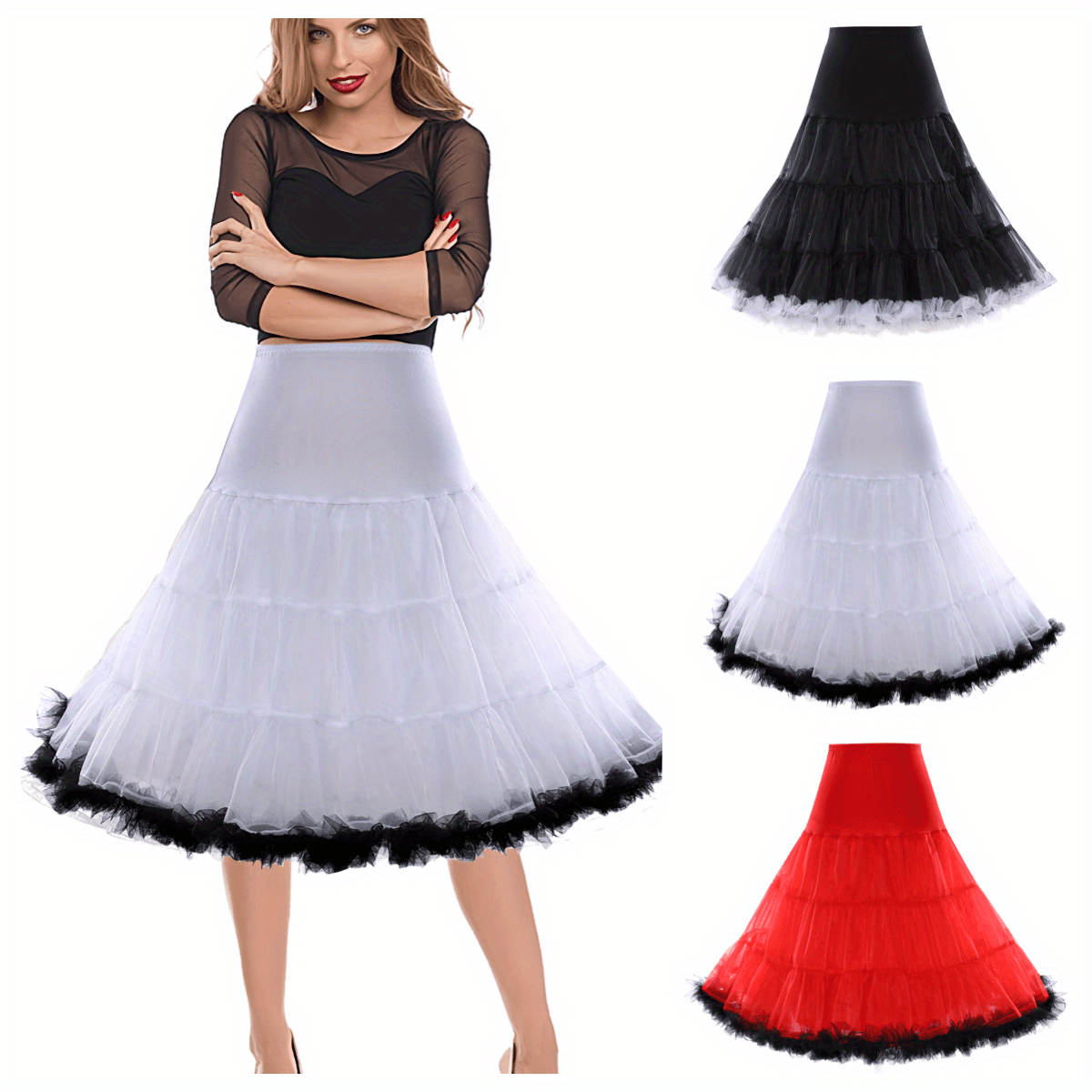 Women's Vintage Style Petticoat Underskirt for Daily Use in 1950s Style