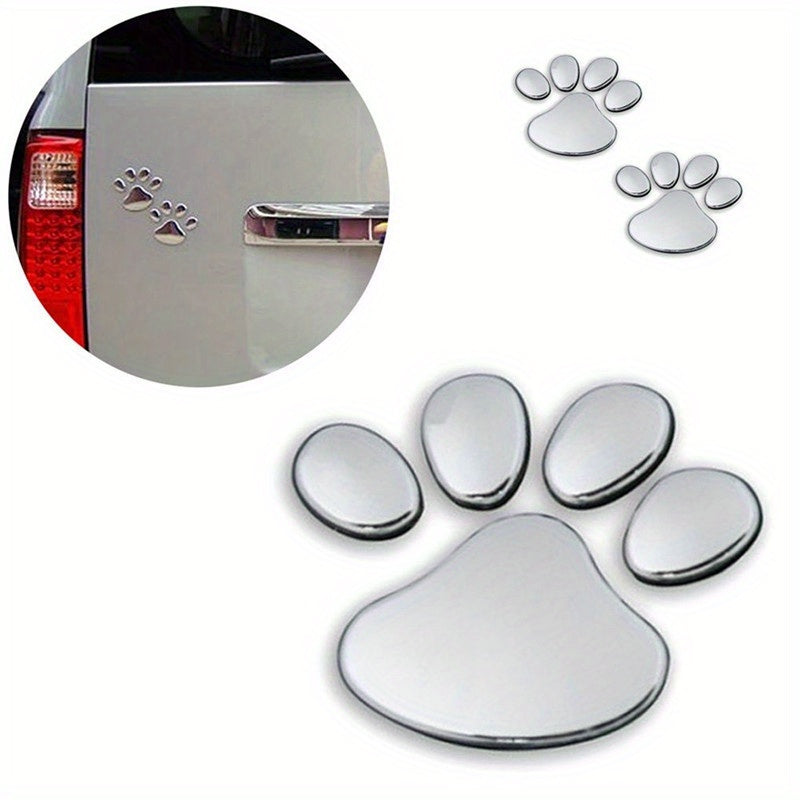 2PCS Car Window Bumper Decal Set Dog Cat Paw Footprint PVC Exterior Accessories