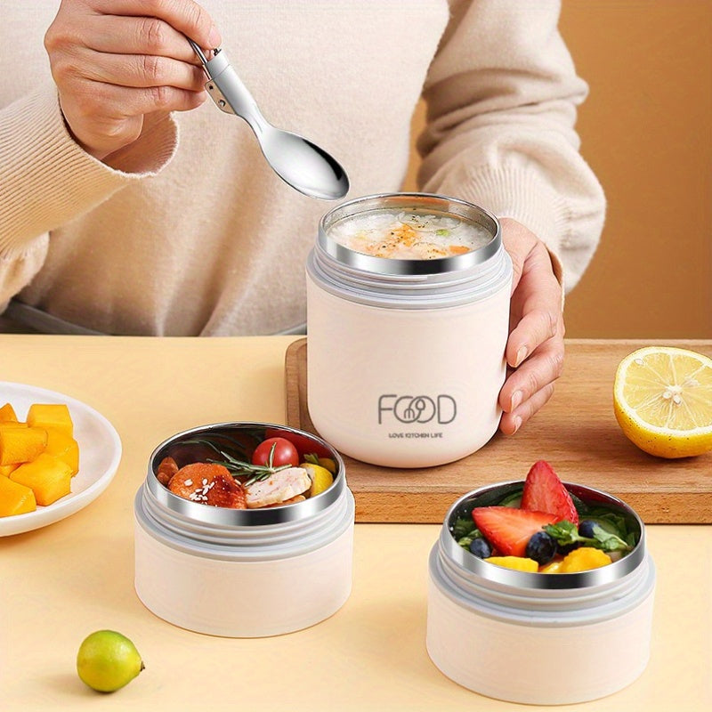 Insulated Stainless Steel Lunch Box Set with Soup and Porridge Cups for Outdoor Use