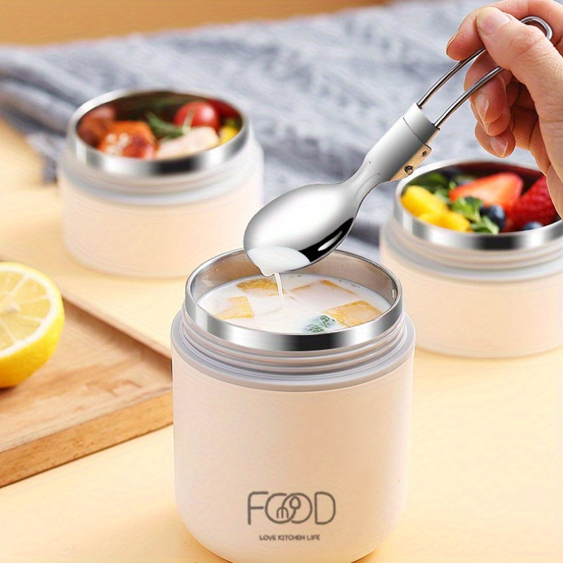 Insulated Stainless Steel Lunch Box Set with Soup and Porridge Cups for Outdoor Use