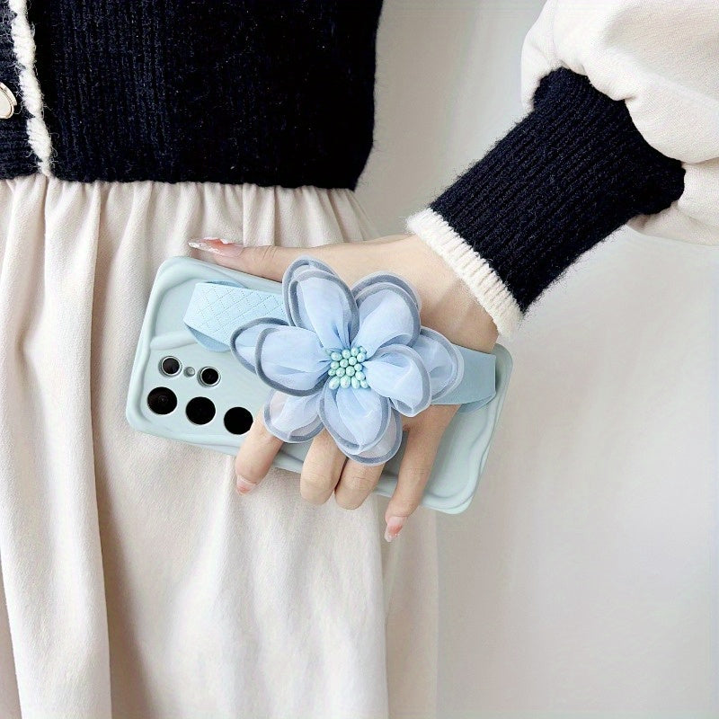 Girls Rose Flower Wristband Phone Case Holder for Samsung Galaxy A Series and S Series