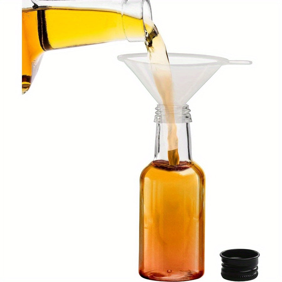 Set of 50 or 100 Mini Liquor Bottles 25ml PET Plastic with Black Cap