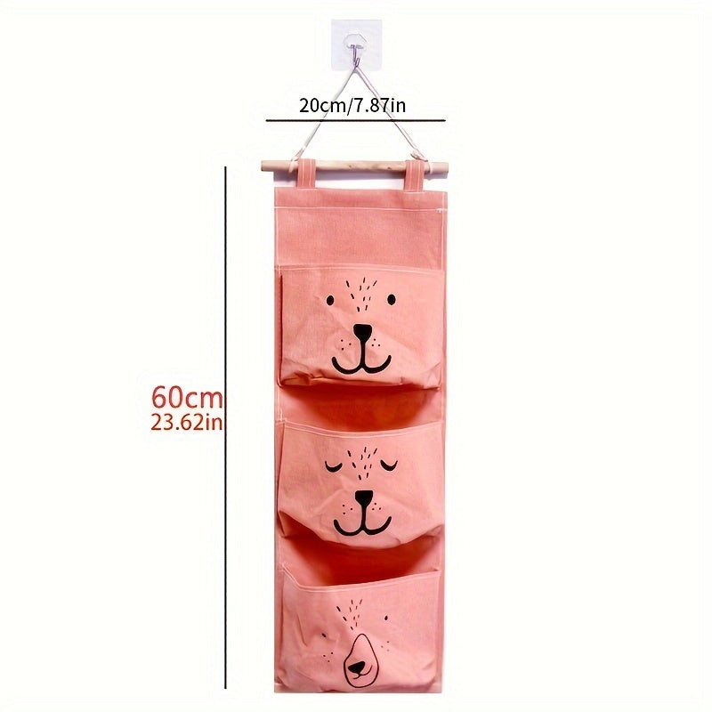 Складной настенный органайзер с дизайном мультяшного медведя для подростков и взрослых, многоотсечный для хранения в спальне, прихожей и коляске