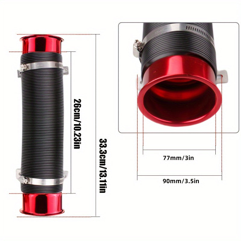Car Adjustable Intake Telescopic Pipe 76mm Turbocharger Intake Hose