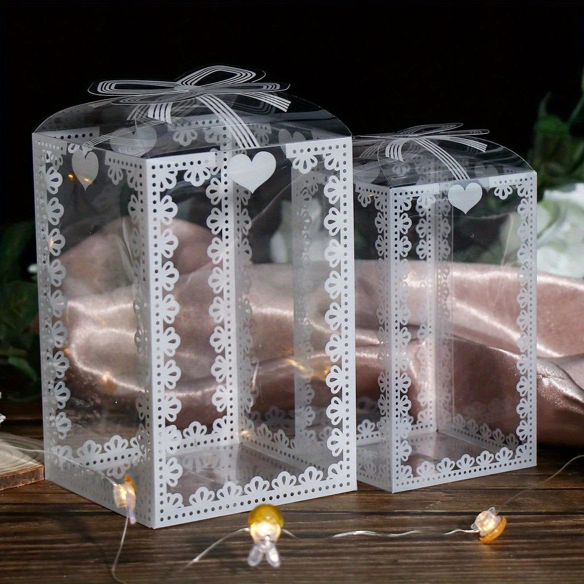 Transparent Gift Boxes Set of 10 for Birthdays Weddings and Valentine's Day