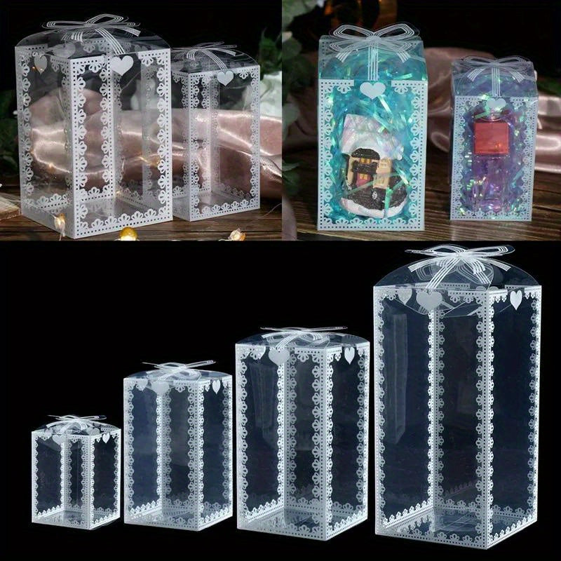 Transparent Gift Boxes Set of 10 for Birthdays Weddings and Valentine's Day