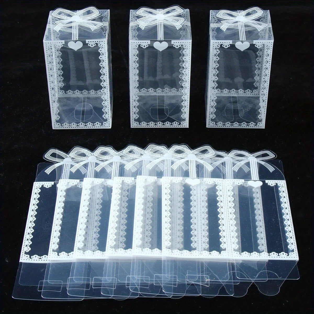 Transparent Gift Boxes Set of 10 for Birthdays Weddings and Valentine's Day