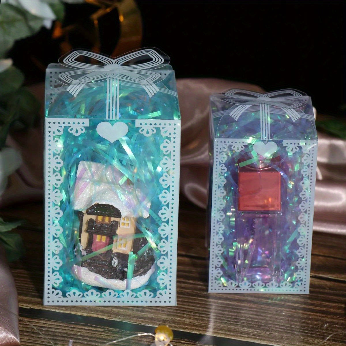 Transparent Gift Boxes Set of 10 for Birthdays Weddings and Valentine's Day