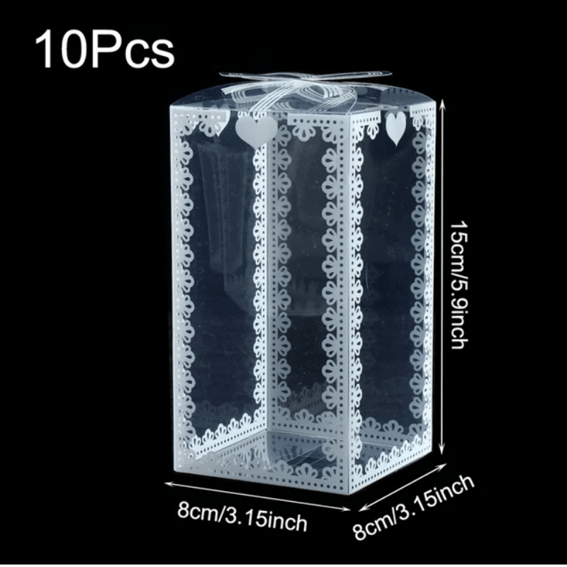 Transparent Gift Boxes Set of 10 for Birthdays Weddings and Valentine's Day