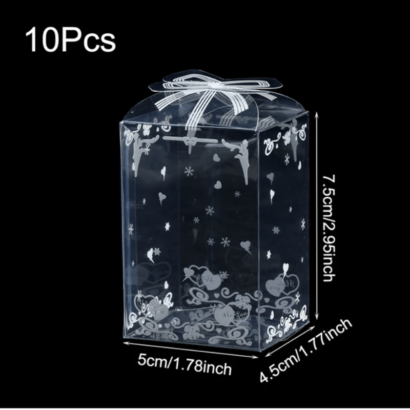 Transparent Gift Boxes Set of 10 for Birthdays Weddings and Valentine's Day