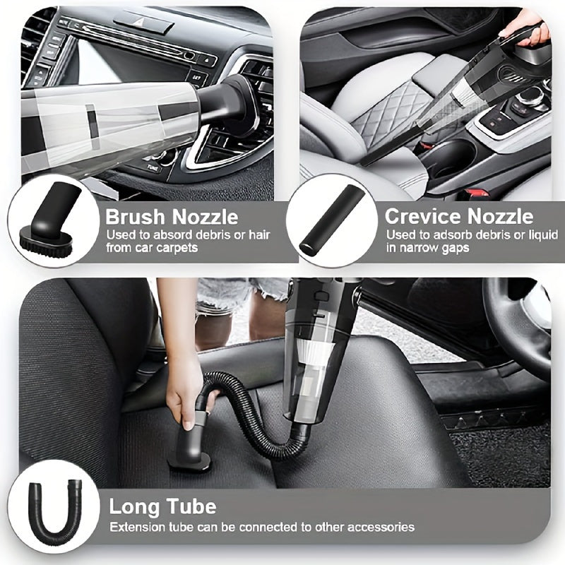 12V Handheld Vacuum Cleaner with 8000PA Strong Suction Wet Dry Portable Car Home Pet Dust Buster