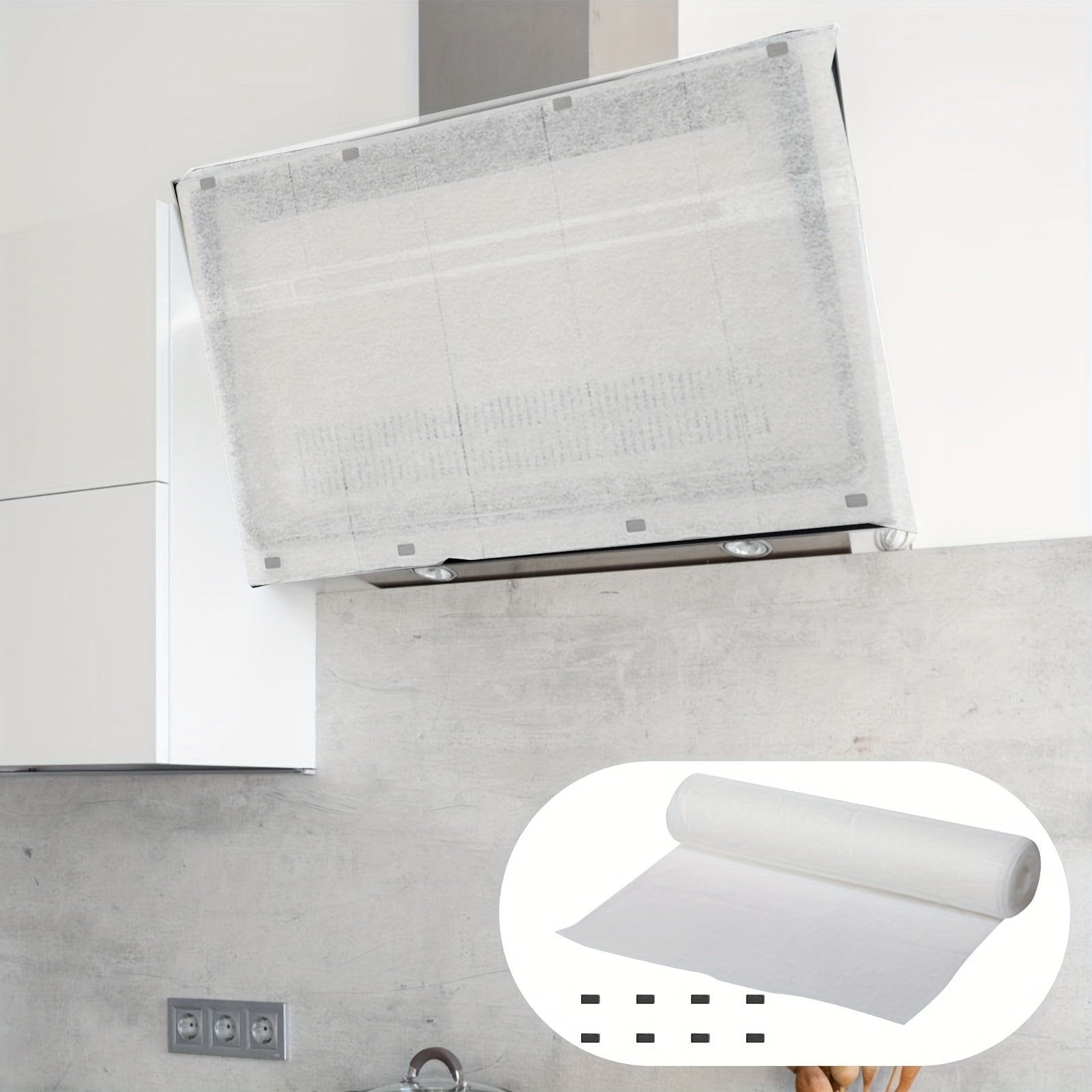 10m Range Hood Grease Filter Paper White Easy Install Oil Smoke Blocking