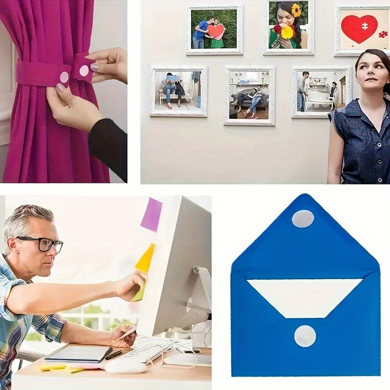 1008 Pieces 10mm Transparent Dot Sticker Hook and Loop Fastener with Strong Glue