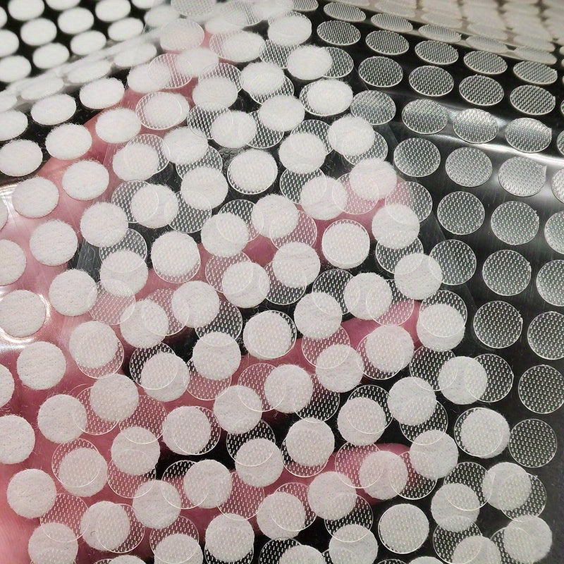 1008 Pieces 10mm Transparent Dot Sticker Hook and Loop Fastener with Strong Glue