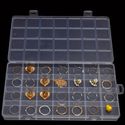 Clear Plastic Jewelry Organizer with Snap Closure Multi-Compartment for Rings Earrings and Necklaces