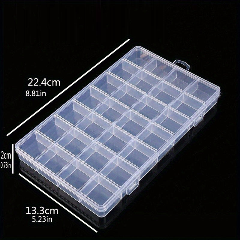 Clear Plastic Jewelry Organizer with Snap Closure Multi-Compartment for Rings Earrings and Necklaces
