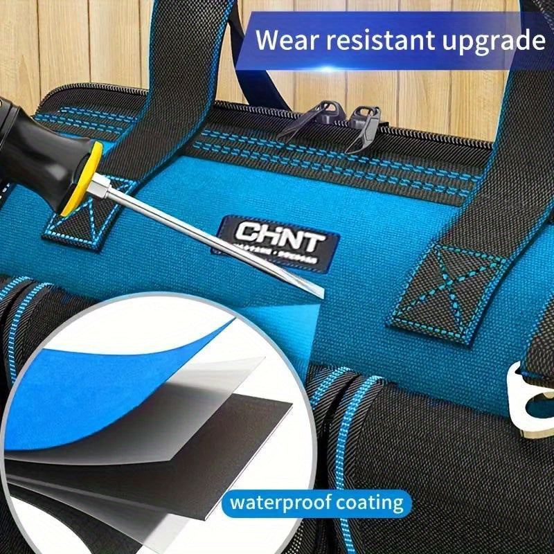 Large Heavy-Duty Canvas Tool Bag for Electricians and HVAC with Shoulder Strap
