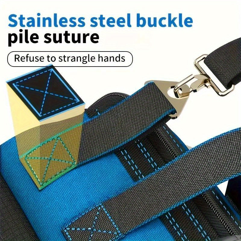 Large Heavy-Duty Canvas Tool Bag for Electricians and HVAC with Shoulder Strap