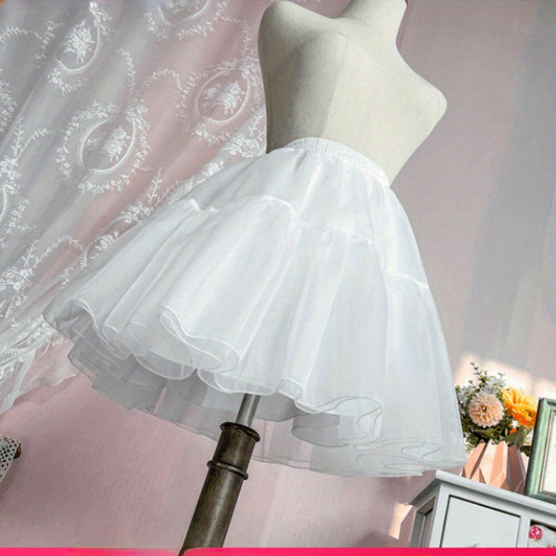 Soft Yarn Women's Short Bustle Petticoat Underskirt for Daily Wear