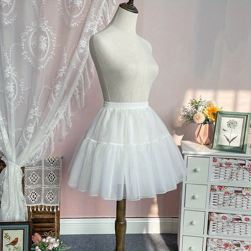 Soft Yarn Women's Short Bustle Petticoat Underskirt for Daily Wear