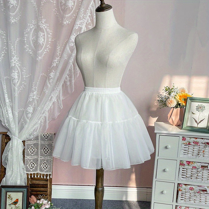 Soft Yarn Women's Short Bustle Petticoat Underskirt for Daily Wear