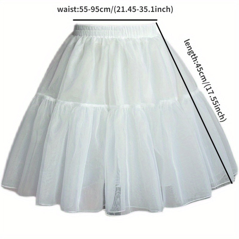 Soft Yarn Women's Short Bustle Petticoat Underskirt for Daily Wear