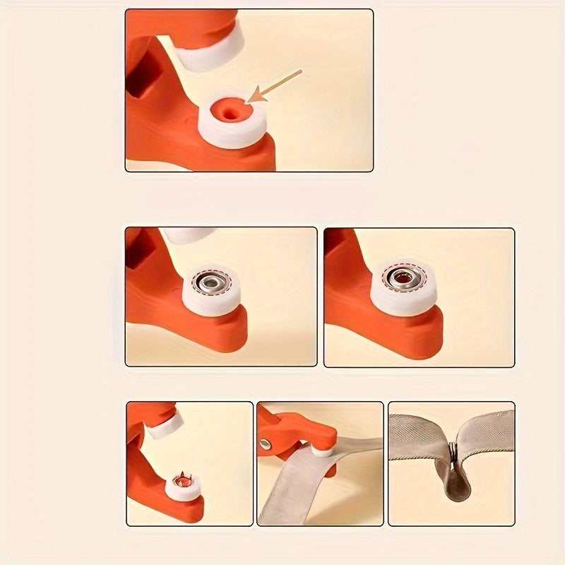 50 Sets of Metal Snap Fasteners Kit with Pliers for Sewing Crafts and Clothing Accessories in Orange and Silver Grey