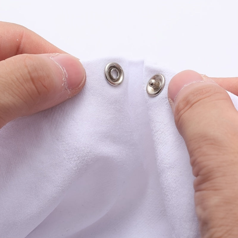 50 Sets of Metal Snap Fasteners Kit with Pliers for Sewing Crafts and Clothing Accessories in Orange and Silver Grey