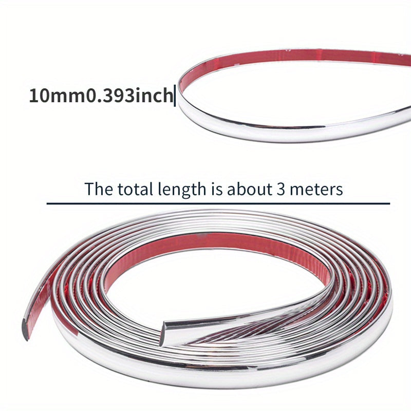 Protector de borde de puerta de coche y protector de parachoques con acabado en cromo