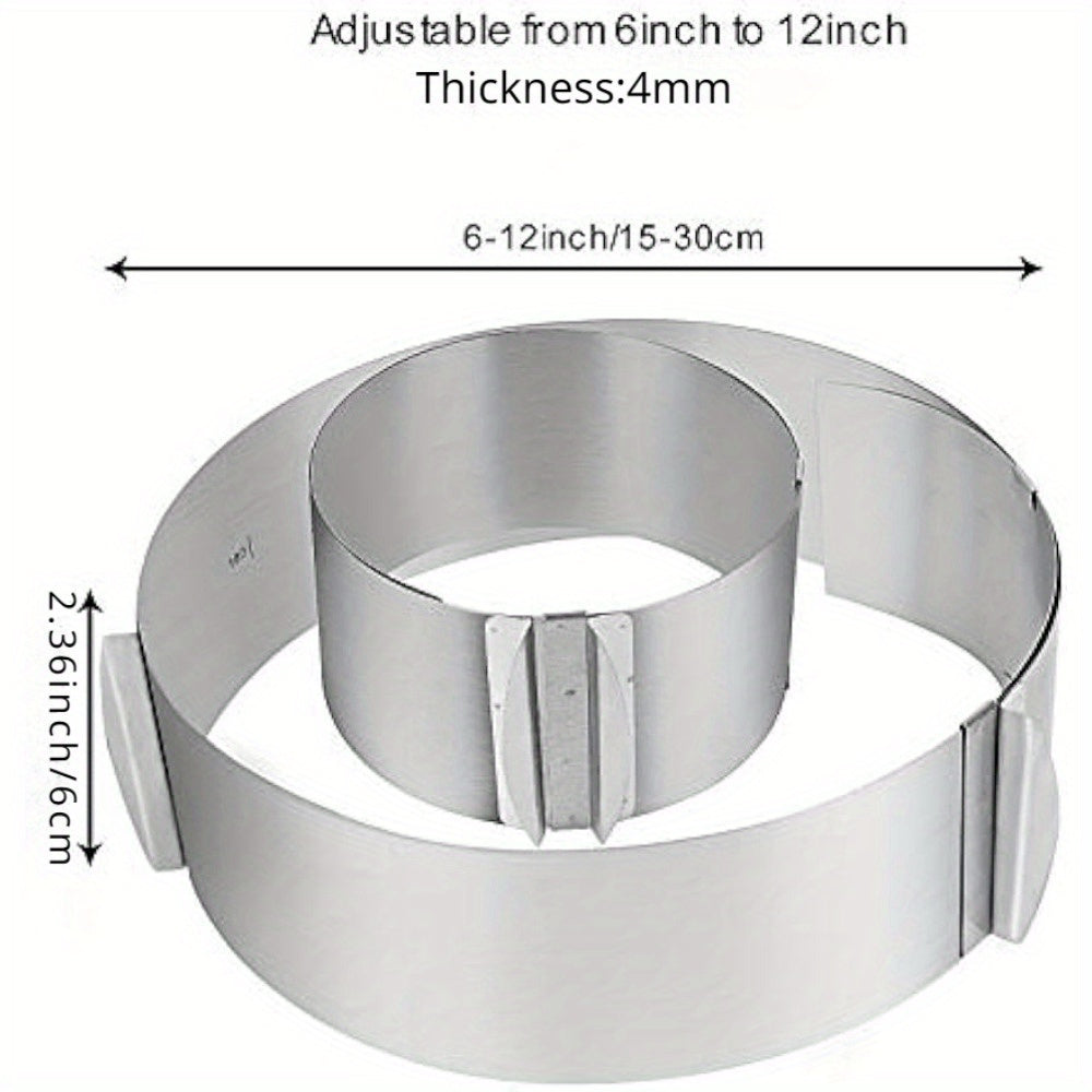 Stainless Steel Cake Mold Ring Set Adjustable 6-30.48cm for Baking and Pastry