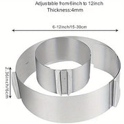 Stainless Steel Cake Mold Ring Set Adjustable 6-30.48cm for Baking and Pastry