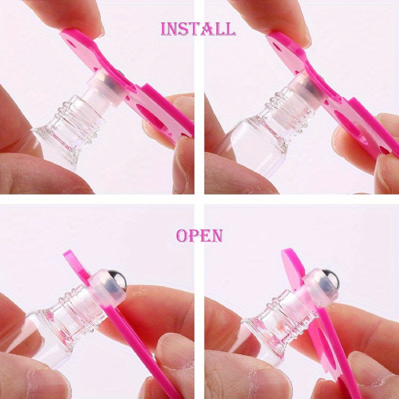 Botellas de vidrio transparente de 5ml con rodillo de 100 piezas, con abrebotellas, embudo, cuentagotas y tapa dorada para aceites esenciales