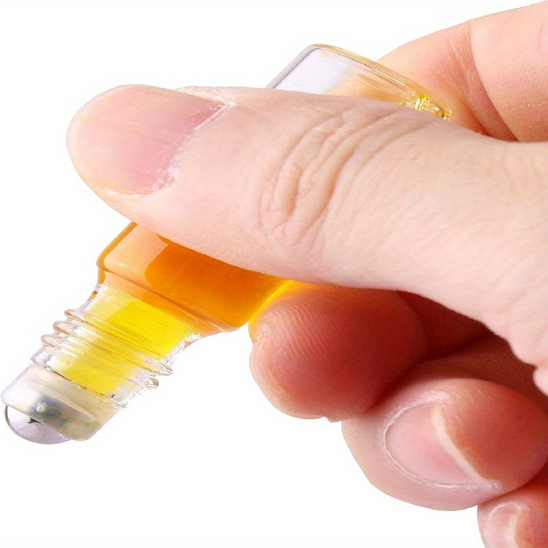 Botellas de vidrio transparente de 5ml con rodillo de 100 piezas, con abrebotellas, embudo, cuentagotas y tapa dorada para aceites esenciales